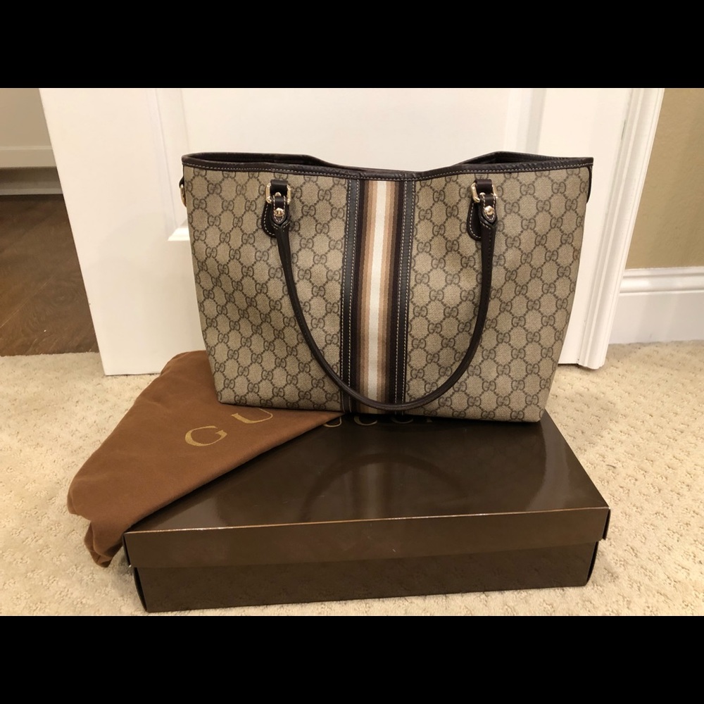 Gucci authentic monogram canvas tote.